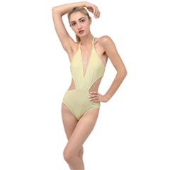 Sugar Cookie	 - 	plunging Cut Out Swimsuit by ColorfulSwimWear