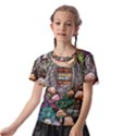 Bewitch Stipe Black Art Incantation Enchant Champignon Shiitake Witchcraft Black Magic Witch Kids  Front Cut Tee View2
