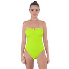 Bitter Lime	 - 	tie Back One Piece Swimsuit by ColorfulSwimWear