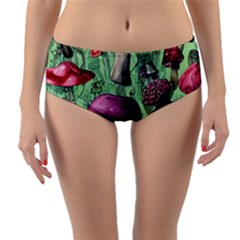 Nature s Delights Reversible Mid-waist Bikini Bottoms by GardenOfOphir