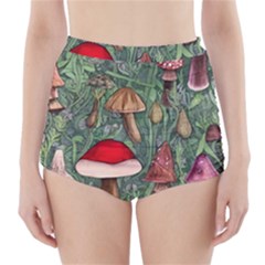 Fairycore Mushroom Forest High-waisted Bikini Bottoms