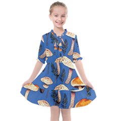 Tiny And Delicate Animal Crossing Mushrooms Kids  All Frills Chiffon Dress by GardenOfOphir