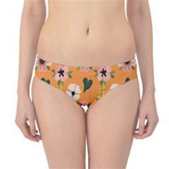 Flower Orange Pattern Floral Hipster Bikini Bottoms by Dutashop