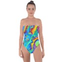 Marble Art Pattern Tie Back One Piece Swimsuit View1