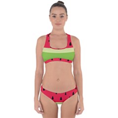 Watermelon Fruit Food Healthy Vitamins Nutrition Cross Back Hipster Bikini Set by Wegoenart