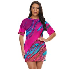 Colorful Abstract Fluid Art Just Threw It On Dress by GardenOfOphir