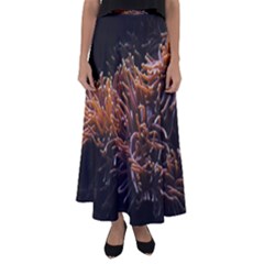 Sea Anemone Coral Underwater Ocean Sea Water Flared Maxi Skirt by Wegoenart