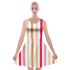 Stripe Pattern Velvet Skater Dress by GardenOfOphir