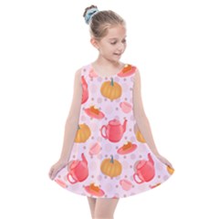 Pumpkin Tea Cup Pie Dessert Kids  Summer Dress by Semog4
