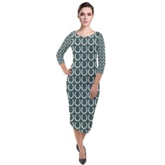Pattern 227 Quarter Sleeve Midi Velour Bodycon Dress by GardenOfOphir