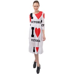 I Love Victoria Ruffle End Midi Chiffon Dress by ilovewhateva