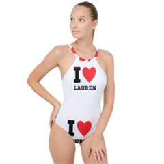 I Love Lauren High Neck One Piece Swimsuit by ilovewhateva