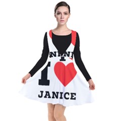 I Love Janice Plunge Pinafore Dress by ilovewhateva