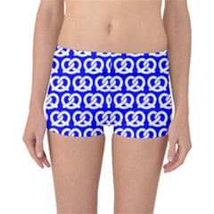 Blue Pretzel Illustrations Pattern Boyleg Bikini Bottoms by GardenOfOphir