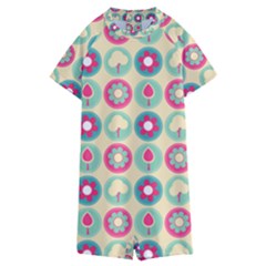 Chic Floral Pattern Kids  Boyleg Half Suit Swimwear by GardenOfOphir