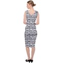 Gray And White Owl Pattern Sleeveless Pencil Dress View2