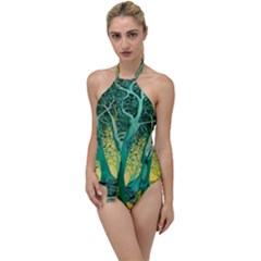 Nature Trees Forest Mystical Forest Jungle Go With The Flow One Piece Swimsuit