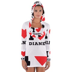 I Love Diane Long Sleeve Hooded T-shirt by ilovewhateva