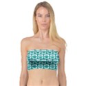 Teal And White Owl Pattern Bandeau Top View1