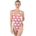 Coral Whales Pattern High Leg Strappy Swimsuit View1