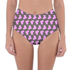 Cute Baby Socks Illustration Pattern Reversible High-waist Bikini Bottoms