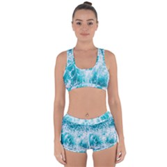 Tropical Blue Ocean Wave Racerback Boyleg Bikini Set by Jack14