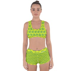 Gerbera Daisy Vector Tile Pattern Racerback Boyleg Bikini Set by GardenOfOphir