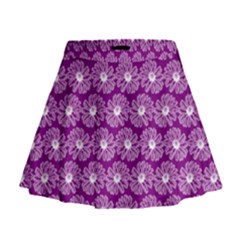 Gerbera Daisy Vector Tile Pattern Mini Flare Skirt by GardenOfOphir