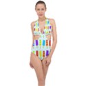 Background-29 Halter Front Plunge Swimsuit View1