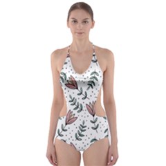 Flowers-49 Cut-out One Piece Swimsuit