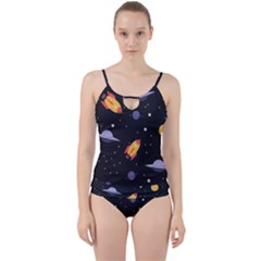 Cosmos Cut Out Top Tankini Set by nateshop