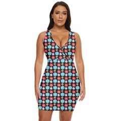 Colorful Floral Pattern Draped Bodycon Dress by GardenOfOphir