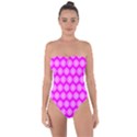 Abstract Knot Geometric Tile Pattern Tie Back One Piece Swimsuit View1
