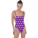 Abstract Knot Geometric Tile Pattern Tie Strap One Piece Swimsuit View1