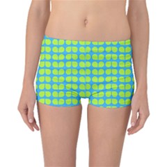 Blue Lime Leaf Pattern Boyleg Bikini Bottoms by GardenOfOphir