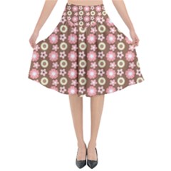 Cute Floral Pattern Flared Midi Skirt by GardenOfOphir