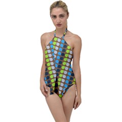 Colorful Leaf Pattern Go With The Flow One Piece Swimsuit by GardenOfOphir