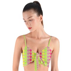 Colorful Leaf Pattern Woven Tie Front Bralet by GardenOfOphir