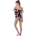 Gothic Skull With Flowers - Cute And Creepy Frill Detail One Piece Swimsuit View2