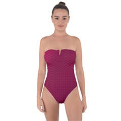 Red Tie Back One Piece Swimsuit by nateshop