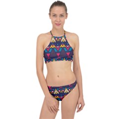 Pattern Colorful Aztec Racer Front Bikini Set