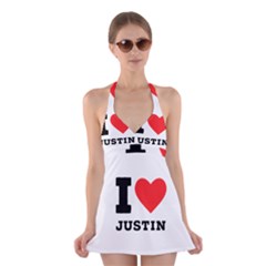 I Love Justin Halter Dress Swimsuit  by ilovewhateva