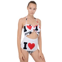 I Love Justin Scallop Top Cut Out Swimsuit by ilovewhateva