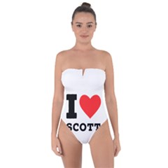 I Love Scott Tie Back One Piece Swimsuit by ilovewhateva