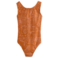 Orange-chaotic Kids  Cut-out Back One Piece Swimsuit by nateshop