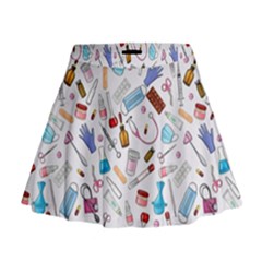 Medical Mini Flare Skirt by SychEva