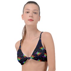 Rainbows Pixel Pattern Knot Up Bikini Top by Semog4