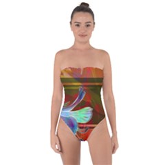 Abstract Fractal Design Digital Wallpaper Graphic Backdrop Tie Back One Piece Swimsuit by Semog4