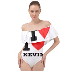 I Love Kevin Off Shoulder Velour Bodysuit  by ilovewhateva