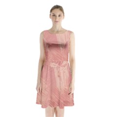 Pink-66 Sleeveless Waist Tie Chiffon Dress by nateshop
